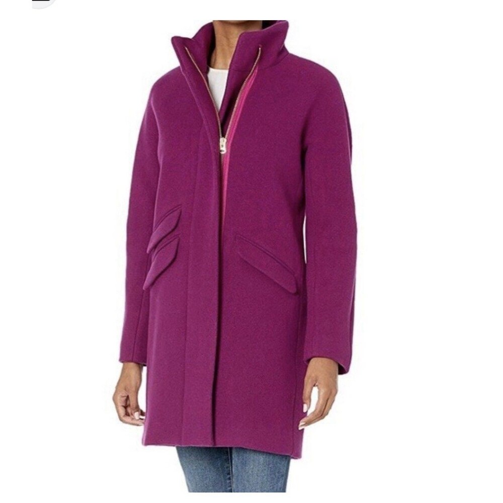 J. Crew Cocoon Coat In Italian Stadium Cloth Nello Gori Women Size 0 New Wool